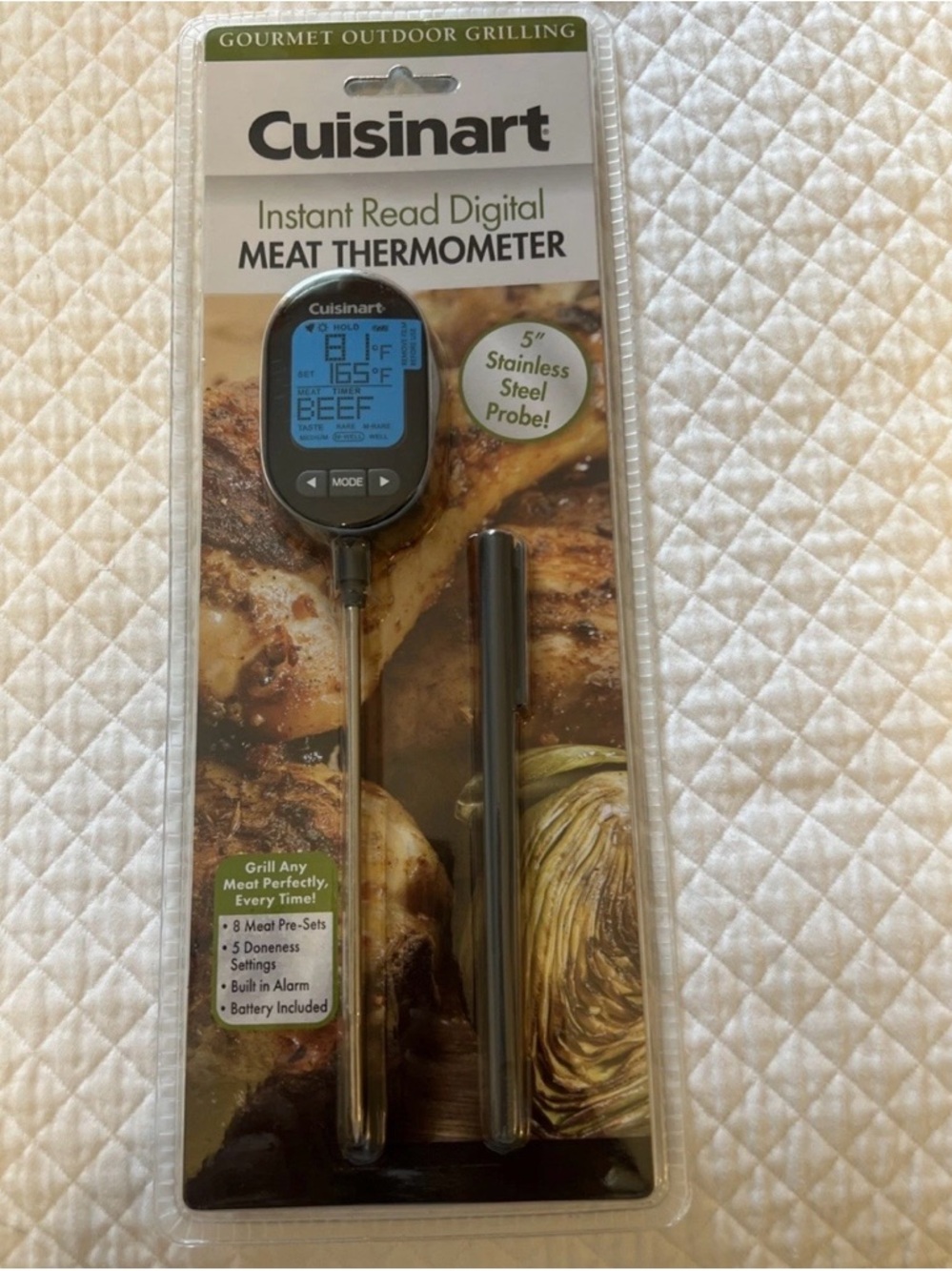 Cuisinart Black and Silver Instant Read Digital Meat Thermometer
